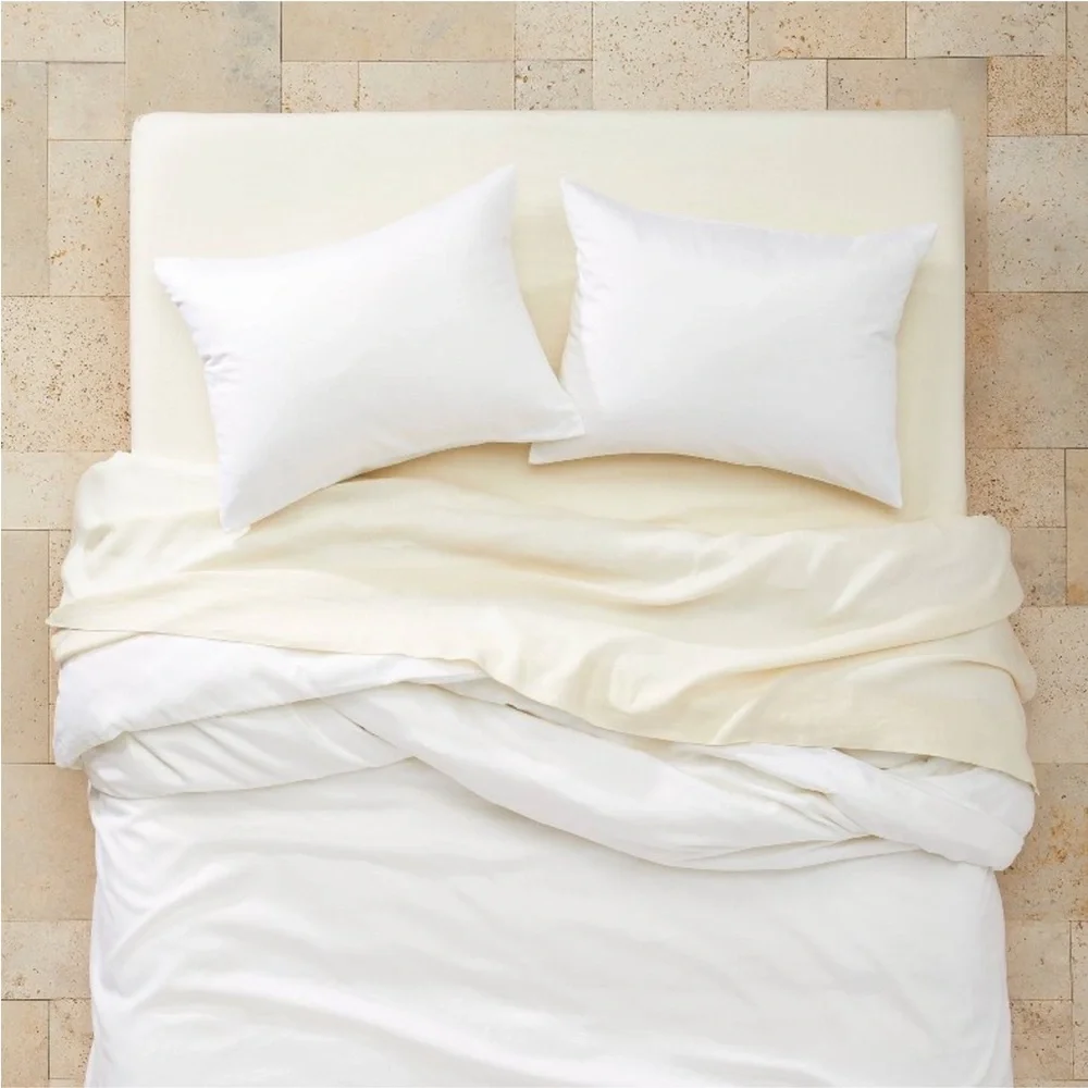 CASALUNA NWT 3pc cotton blend duvet & sham set -white -full/queen